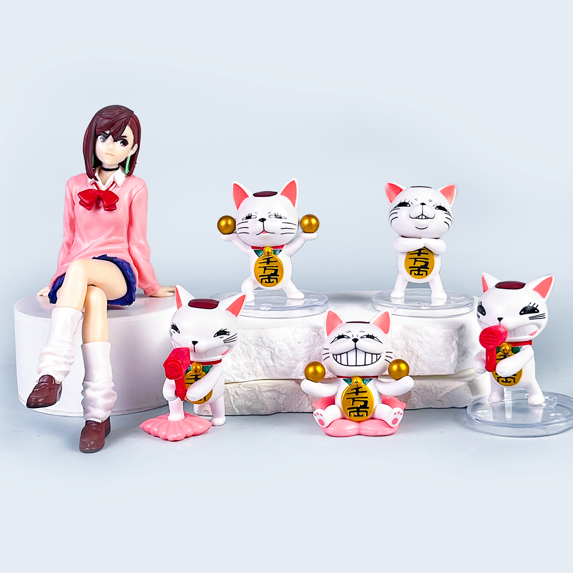 胆大党当哒当高速婆婆绫濑桃高仓健手办动漫招财猫二次元潮玩周边