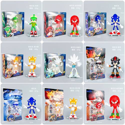 跨境热卖Sonic索尼克夏特超音鼠飞天鼠手办动漫公仔潮玩开窗盒卡