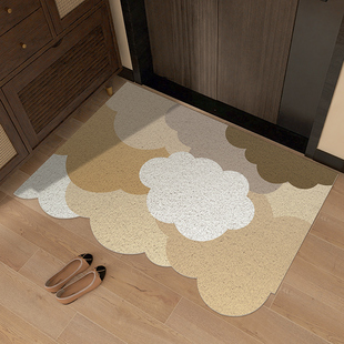 入门户地垫门口进门鞋垫防滑脚垫可裁剪丝圈耐脏地毯奶油风异形垫