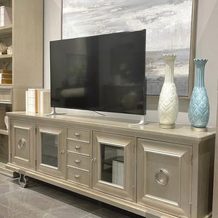 美克art家具莫里印象美式 实木雕刻轻奢激光投影仪电视机柜定制