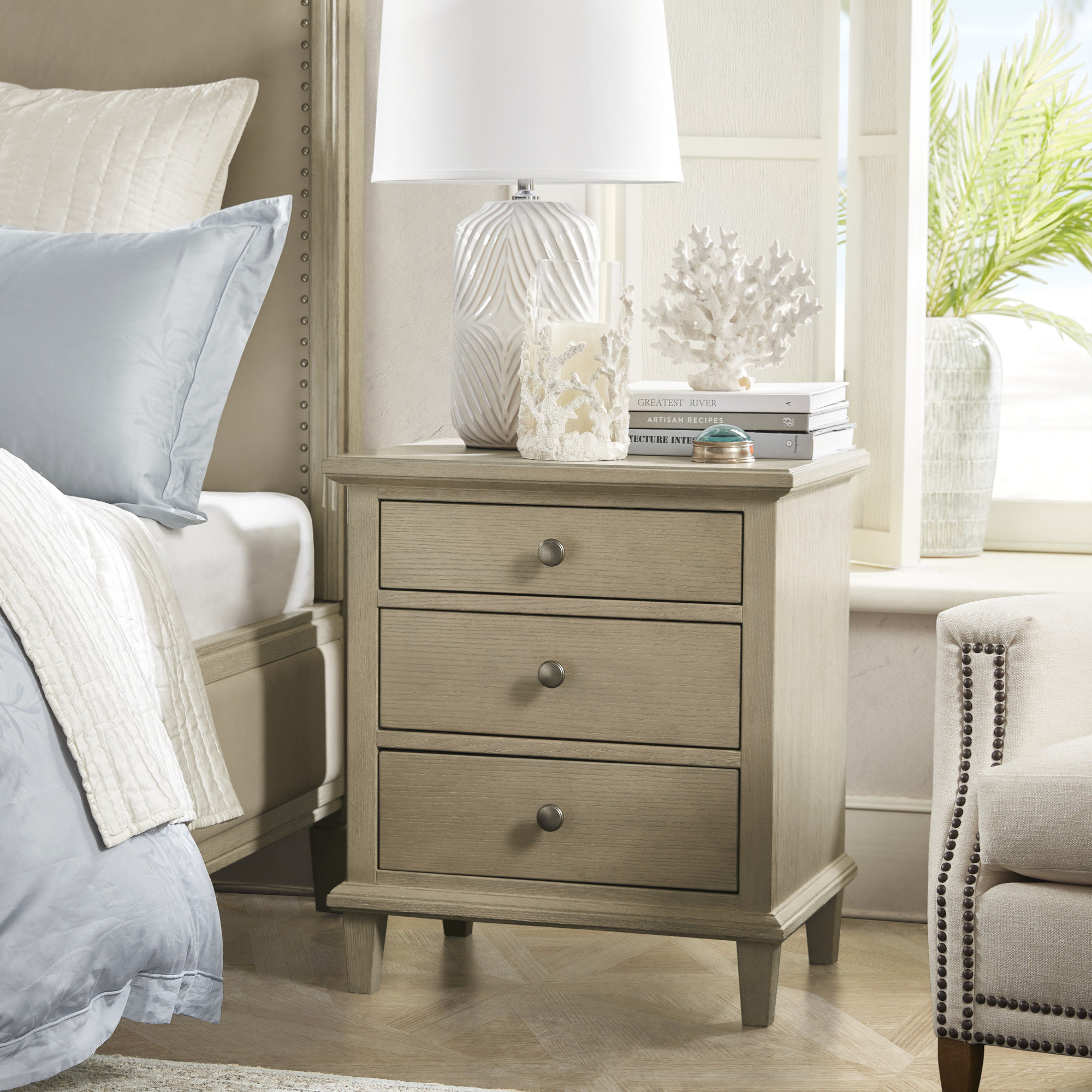 HH美式卧室储物床头柜经典简约家用美式乡村实木床头柜,住宅家具,床头柜,淘宝优惠券,粉丝福利购,淘宝优惠卷