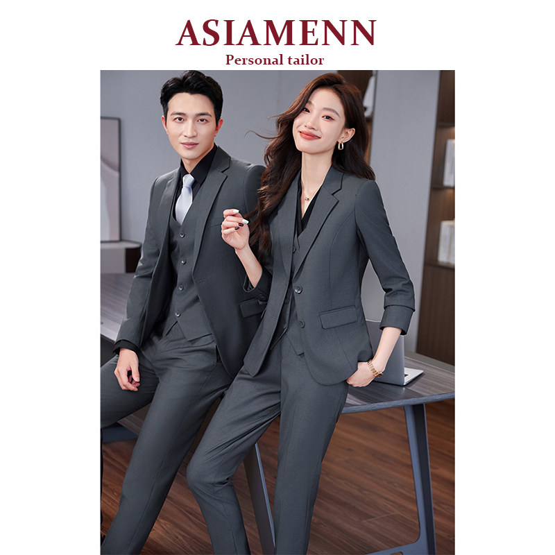 秋冬西服套装男女同款职业装面试正装小个子售楼部经理通勤工作服