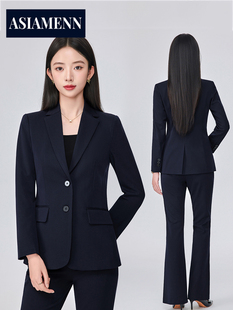 藏青色通勤女装高级感套装气质女神范正装酒店经理大学生面试西装