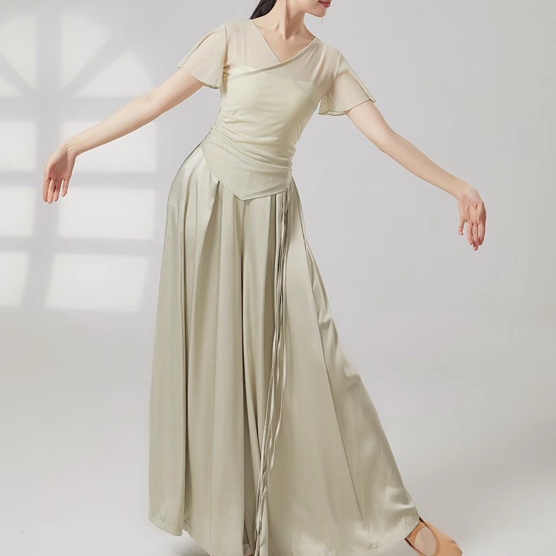 古典舞身韵纱衣形体练功服中国舞演出服舞蹈生艺考纱衣飘逸阔腿裤