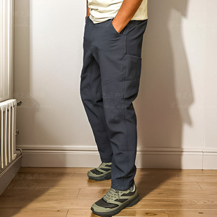 休闲裤 宽松直筒软壳登山裤 3D立裁加绒加厚户外防风防水工装 袅