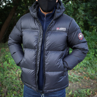 欧洲单 户外防风防水撞色连帽加厚羽绒服滑雪服 90绒600蓬男女冬季