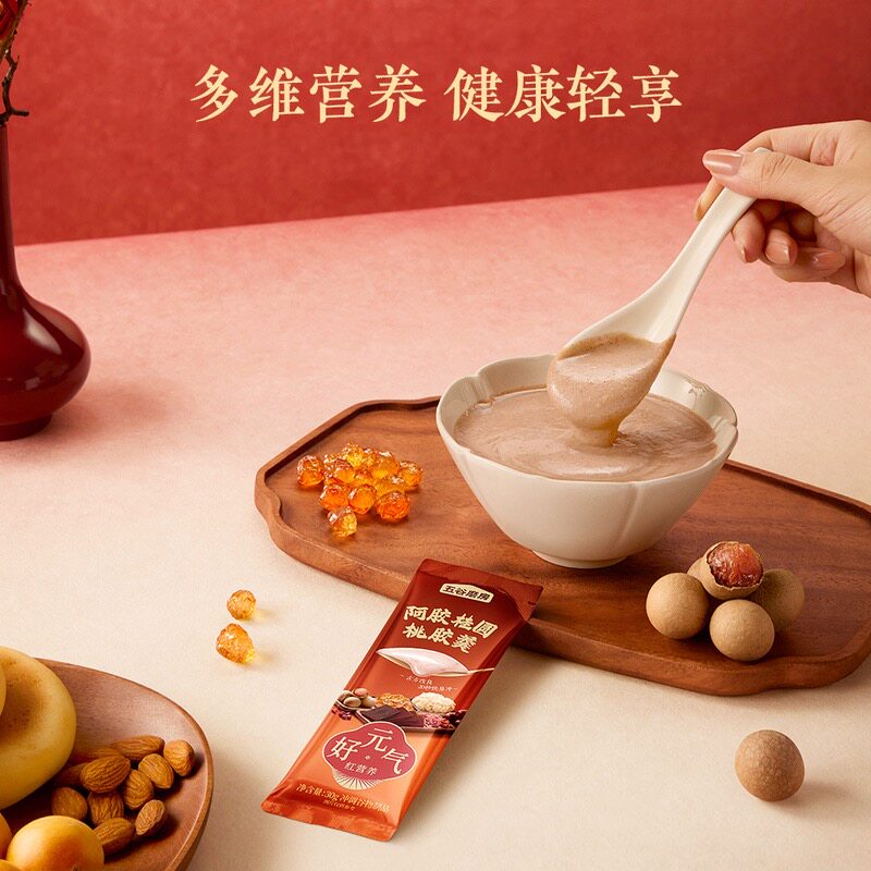 山姆五谷磨房阿胶桂圆老树桃胶羹六种红色药食同源食材自然营养