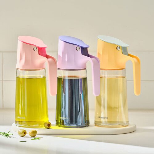 山姆Glasslock自动开盖拆洗玻璃油壶防漏油瓶厨房家用酱油醋容器