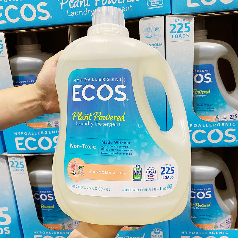 costco开市客ecos地球之友柔顺洗衣液6.65l木兰花百合花香型美国