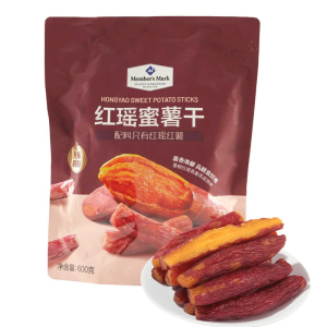 山姆红瑶蜜薯干地瓜棒整根带皮烘烤薯香浓郁膳食纤维轻食配料干净