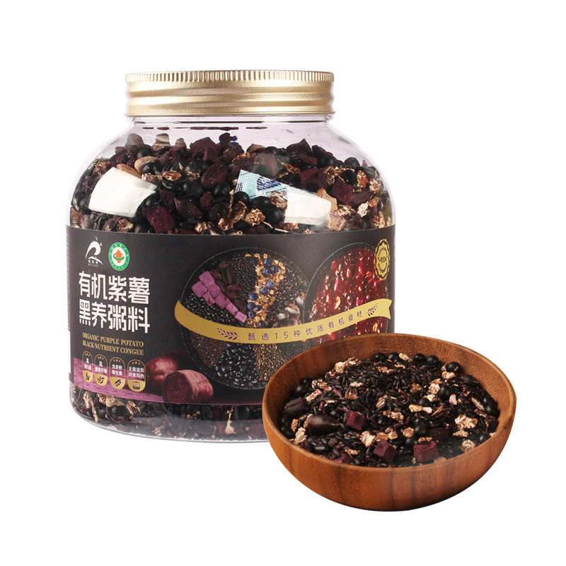山姆五谷杂粮瑞利来紫薯黑养粥黑紫藜麦米芝麻血麦片奇亚籽蓝莓干