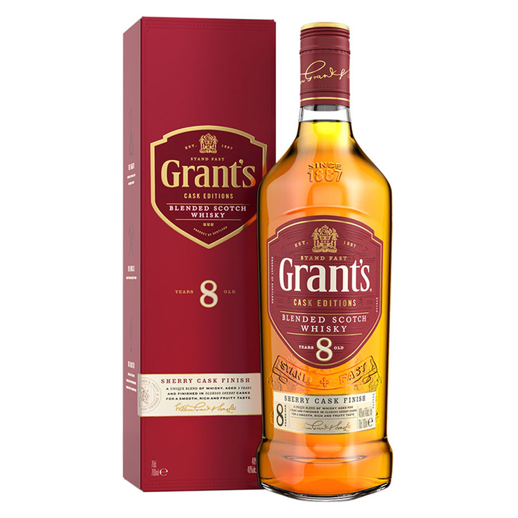 开市客Costco英国进口grant's格兰苏格兰威士忌8年调配雪莉桶陈酿