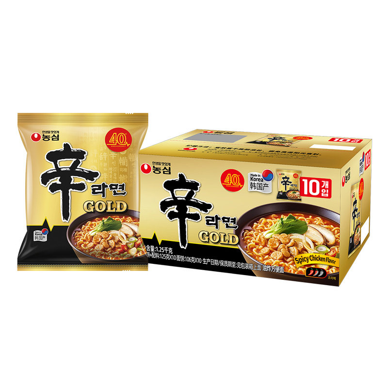 山姆韩国进口农心辛拉面香辣鸡肉味浓汤风味泡面早餐酪爽辣味Q弹