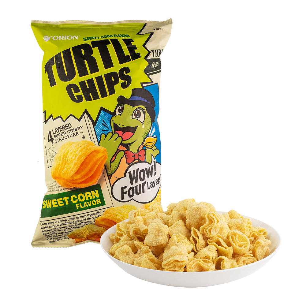 山姆韩国进口好丽友龟壳形甜玉米味脆片四层薄片膨化食品481g大袋
