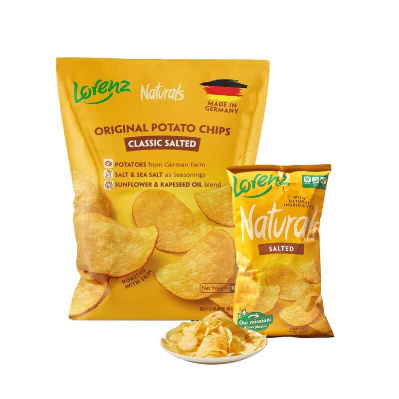 山姆德国进口劳伦兹诺然兹经典原味原切薯片配料干净追剧休闲零食