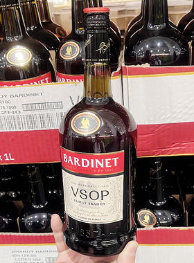 开市客Costco法国原瓶进口洋酒BARDINET VSOP必得利白兰地1L×1瓶