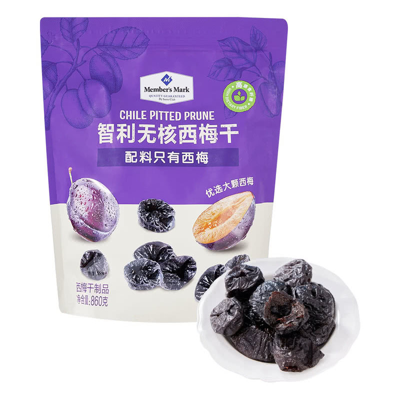 山姆0脂0钠水果干蔬菜干膳食纤维原产智利原料无核西梅干蜜饯酸甜