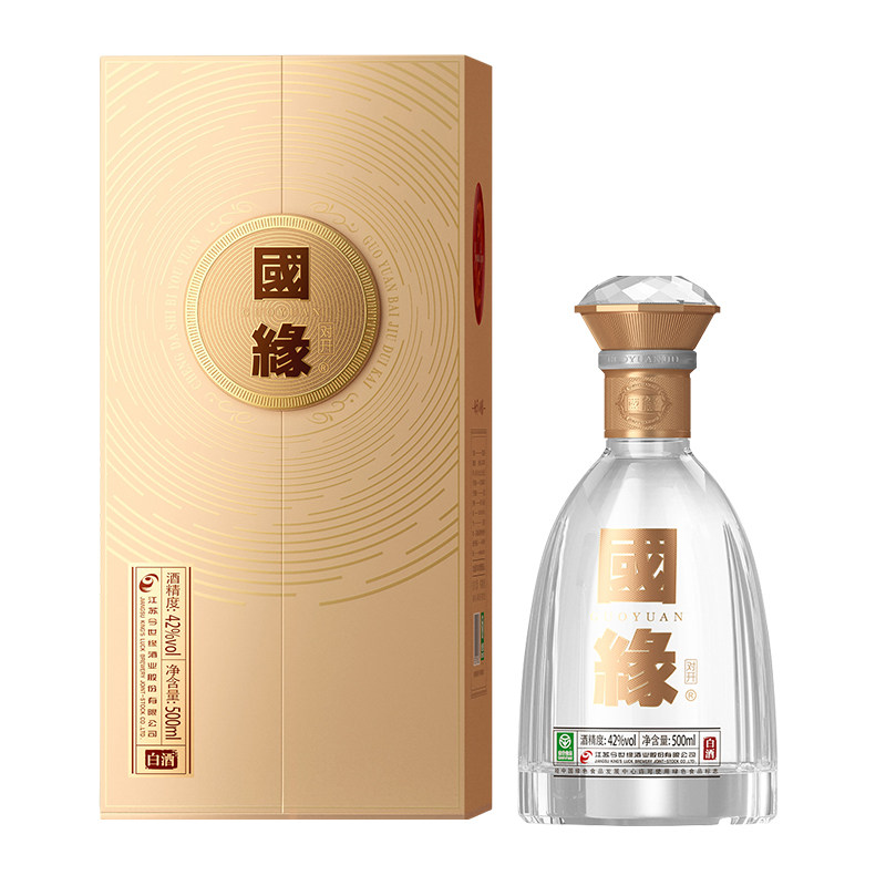 【厂家自营】今世缘42度国缘对开白酒500ml单瓶宴会商务送礼