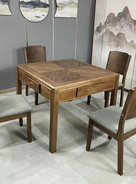 新款麻将桌餐桌两用茶桌一体实木麻将机全自动家用麻将台饭桌机麻