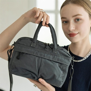 HAYNI日本原厂真品复古潮牌甜美小众涤纶布拉链女单肩斜挎手提包