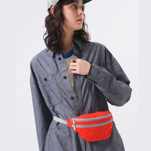 日本原厂真品复古学院潮牌贵妇杂志附录森女尼龙布撞色运动腰包