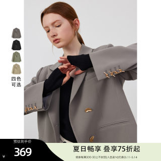 CIRCLOFY瑟夕 翻驳领西装小外套女2024新款开叉设计休闲西服上衣