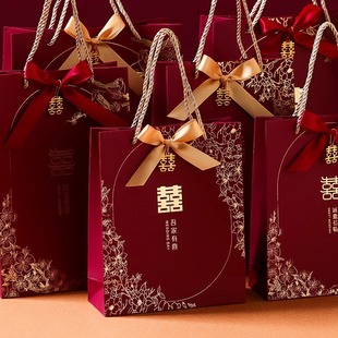 喜糖盒子高级感结婚专用手提袋2025伴手礼盒糖果空盒礼品包装批发