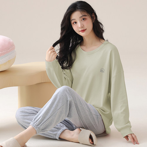 芬腾睡衣女孕妇月子服纯棉带胸垫