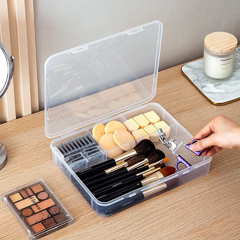 多功能美妆工具收纳盒化妆师盘发卡首饰分格小盒子美容收纳储物盒