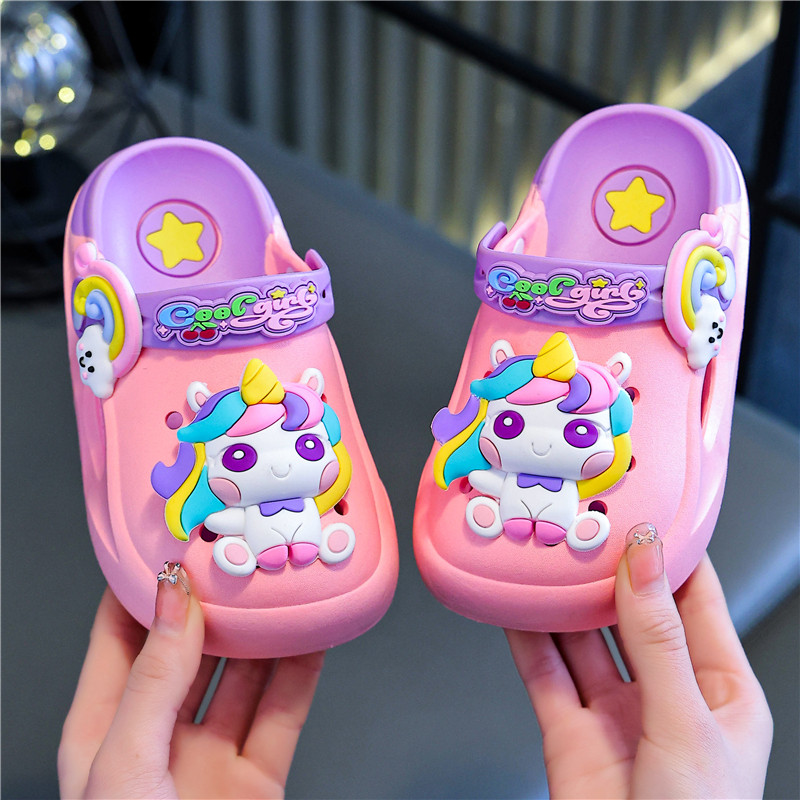 小马儿童拖鞋女童洞洞鞋夏季新款卡通室内防滑软底宝宝女孩沙滩鞋