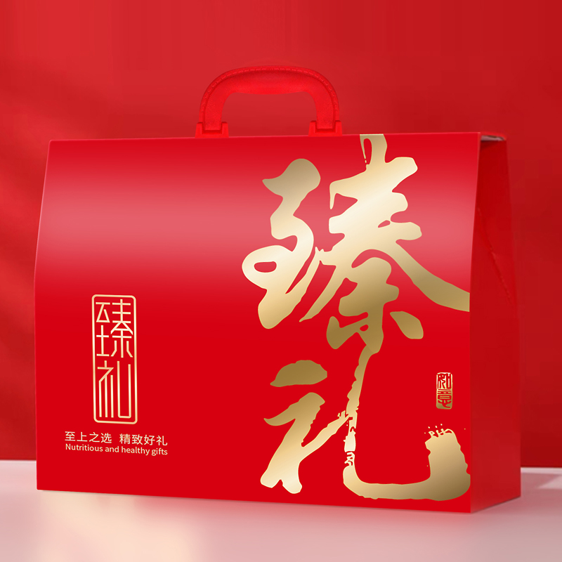 年货礼盒山珍熟食特产大礼包手提盒坚果零食礼盒红枣水果糕点纸箱