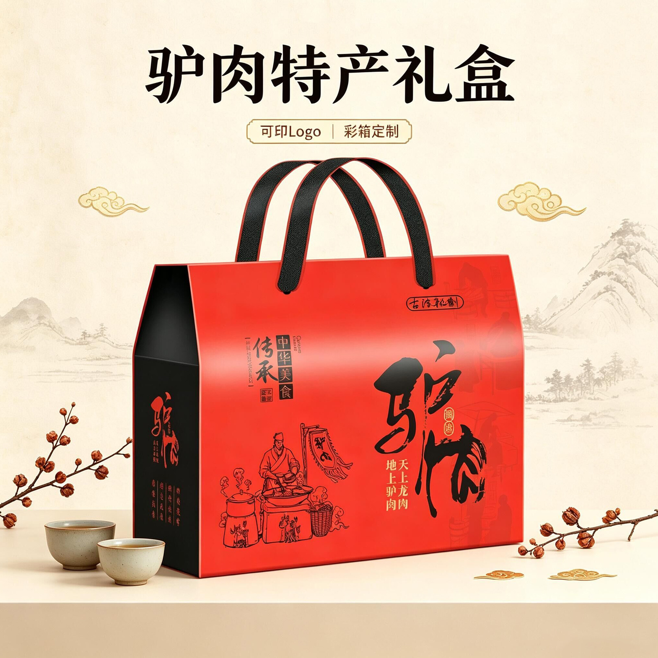 驴肉牛肉麻椒鸡烧鸡礼品盒纸箱