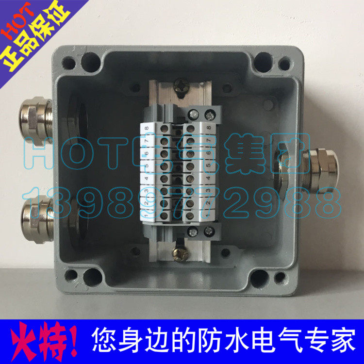 铸铝接线盒带端子 金属分线 强电端子盒 铜格兰头铝壳 防爆接线盒