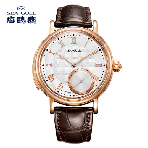 海鸥动偶手动男表三问机械18K金
