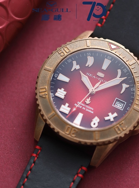 海鸥表海洋系列天之四灵朱雀青铜壳300M防水自动机械潜水男表3022