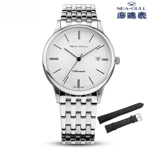 海鸥表816.364超薄自动机械日历情侣腕表全钢商务防水男女手表