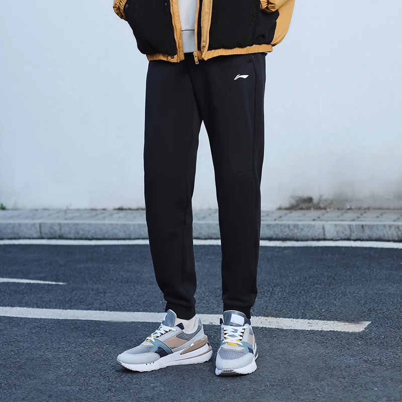 李宁运动裤男秋冬季加绒跑步收口束脚长裤子透气休闲宽百搭松卫裤