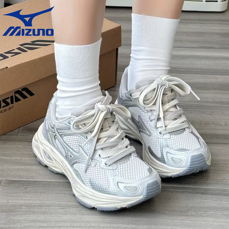 Mizuno美津浓RACERS跑步鞋老爹鞋复古跑鞋脏脏银减震透气运动鞋子