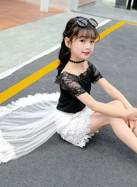。8夏季女童短袖5连衣裙6儿童7套装9小女孩白色10礼服11-13岁公主