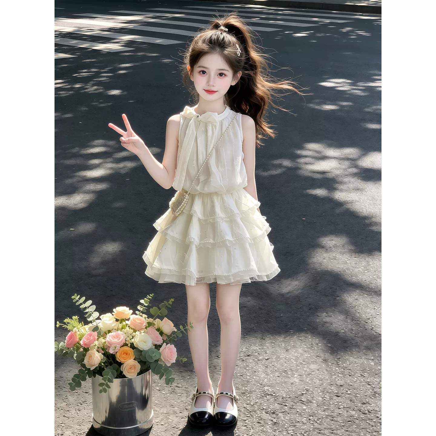 女童连衣裙夏季2026新款儿童洋气独特漂亮夏装超好看女孩公主裙子