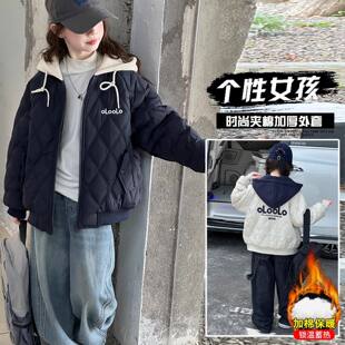 夹棉加厚棒球服棉衣潮 洋气大童冬装 女童超好看外套秋冬款 2025新款