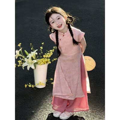 旗袍女童夏季连衣裙2026新款儿童新中式国风套装小女孩夏天裙子夏