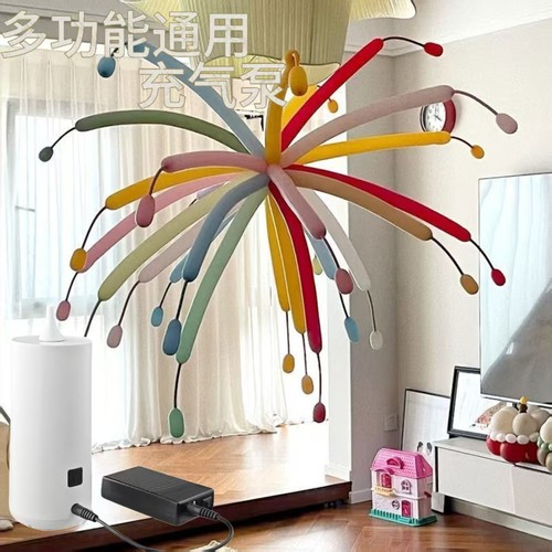 电动打气筒长条气球专用气球充气机彩色多巴胺长条气球打气筒