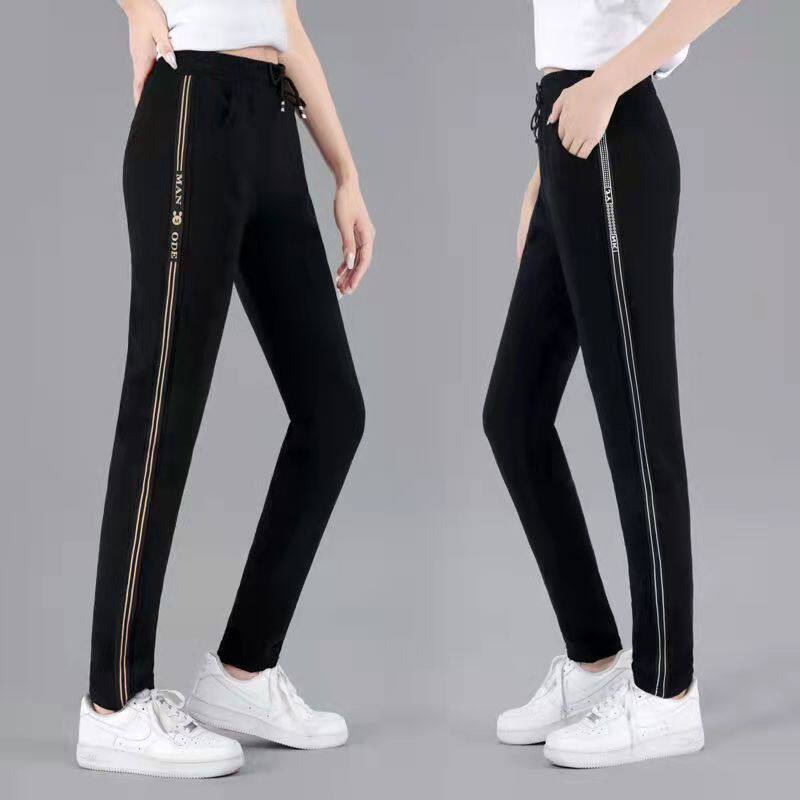 春秋运动款长裤加厚中老年女休闲裤大码松紧腰弹力百搭宽松休闲裤