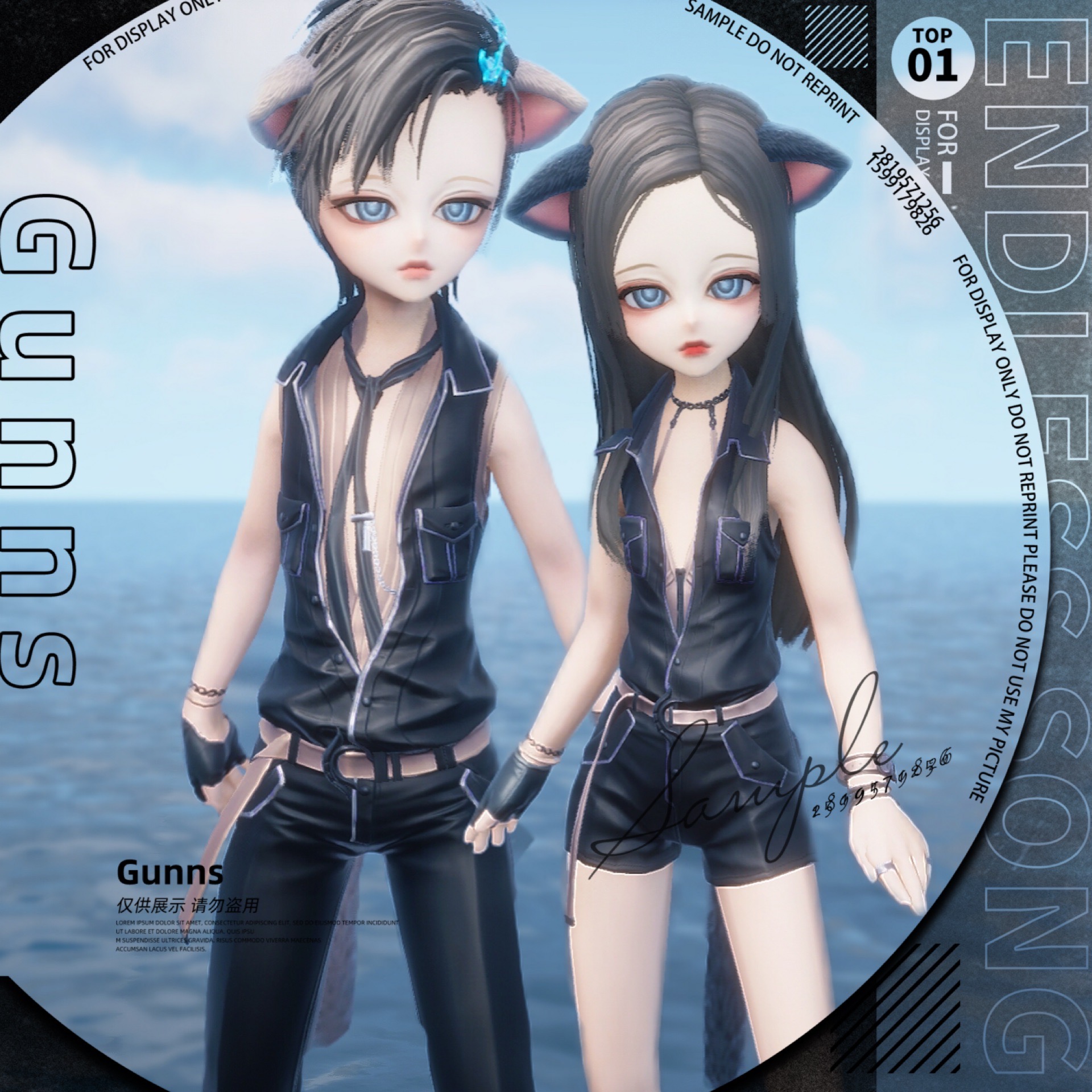 【4Gunns】剑灵游戏捏脸数据【虚幻四-灵族情侣-祁野】正式服捏脸