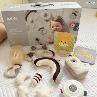 [SOSO全球]凯驰kaichi新生儿宝宝安抚套装礼盒毛绒手摇铃风铃玩具