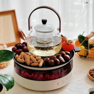 [SOSO全球]Glasslock仿碳围炉煮茶器电陶炉家用电茶炉烧烤养生壶