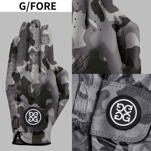G/FORE SIGNATURE CAMO黑灰迷彩印花可调节魔术贴搭扣高尔夫手套