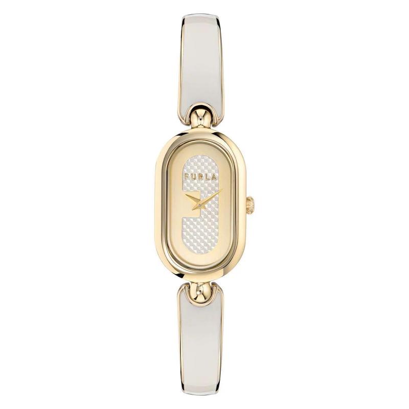 FURLA/芙拉女表简约优雅白盘玫瑰金表带时计