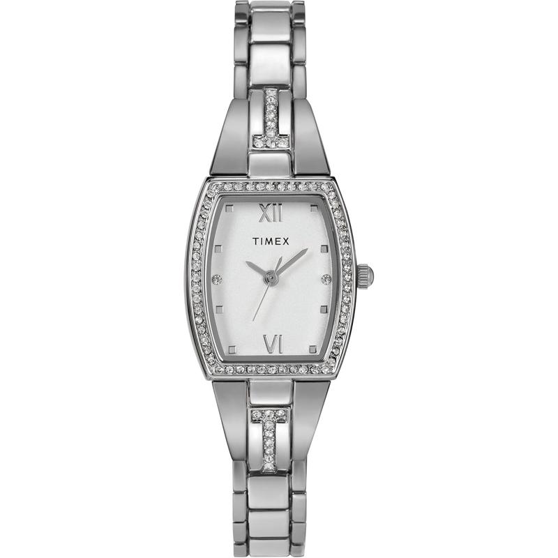 Timex/天美时银色表盘金属表带简约腕表女士时尚百搭